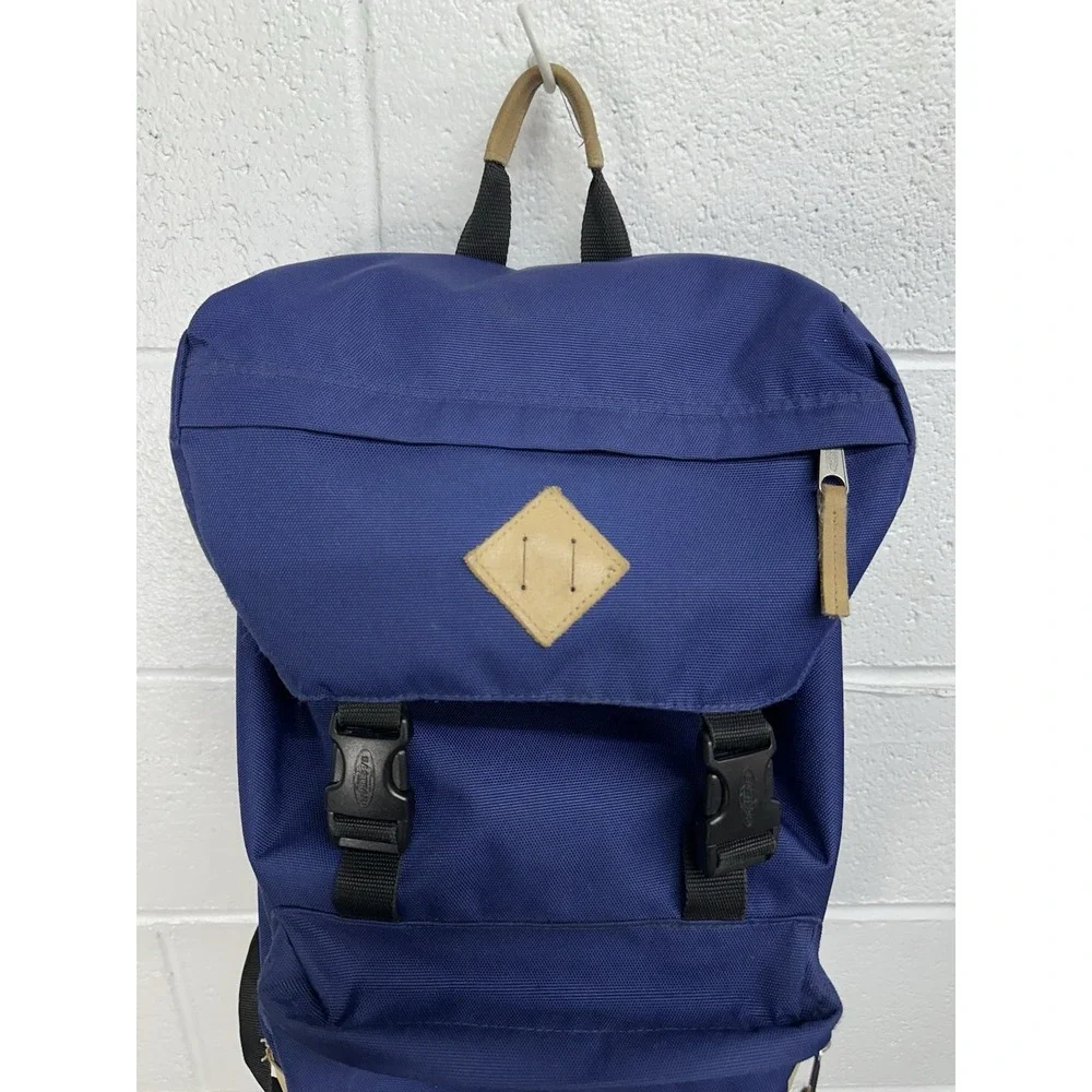 EASTPAK Rowlo Leather Bottom‎ Flip Top Backpack / Navy Blue
